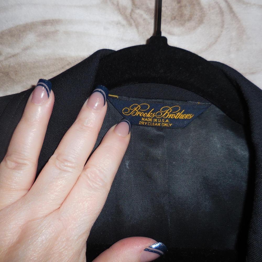VTG‎ Brooks Brothers Brooksease Navy Blue Wool Blazer Gold Buttons 41 Long - Picture 9 of 9